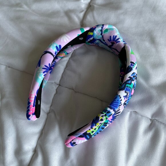 Lele Sadoughi x Lilly Pulitzer Multicolor Print Knot Adult Headband - Picture 2 of 5